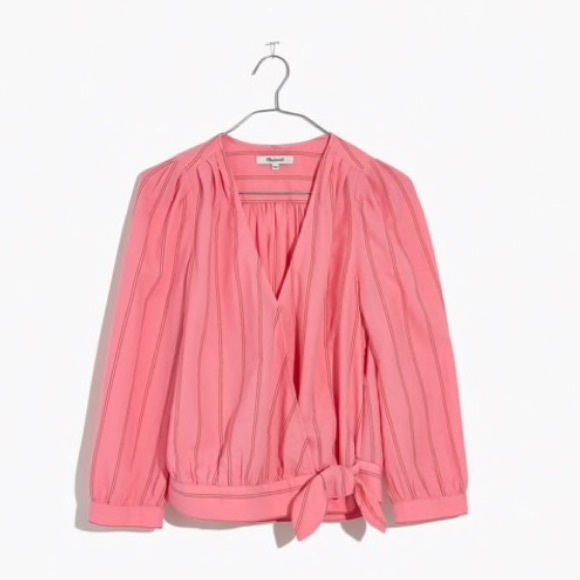 -SOLD- NWT Madewell Wrap Top in Cecilia Stripe - Picture 4 of 4